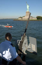U.S. Coast Guard patrols near Statue of Liberty