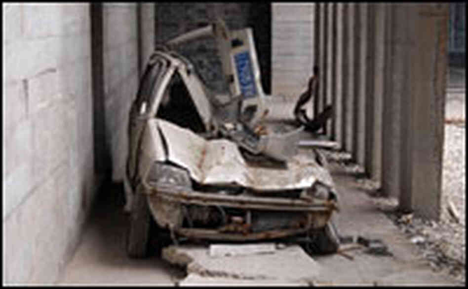 This crushed car will go on display at the Jianchuan Earthquake Museum on May 12.
