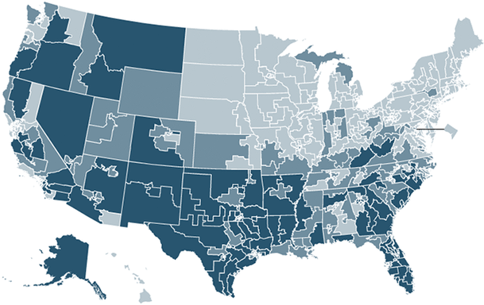 A map of the uninsured in the U.S.