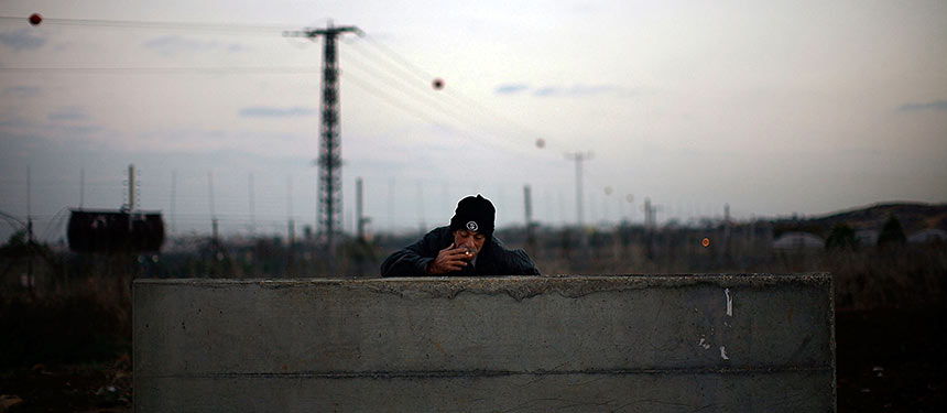 A Palestinian farm worker