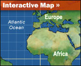 A view of Europe and Africa