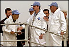 U.N. weapons inspectors search a water facility near Baghdad