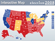 2008 Presidential Election Map for Primary Elections