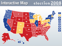 2008 Presidential Election Map for Primary Election