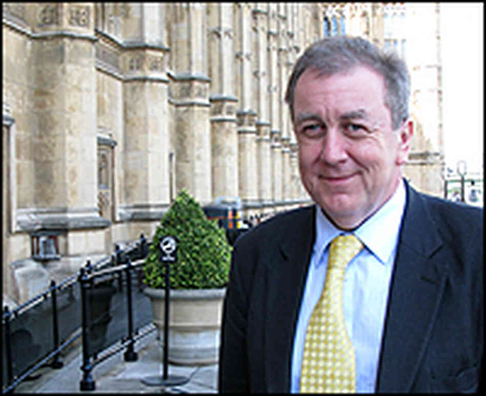 Adrian Sanders, standing on a terrace outside the House of Commons in London Adrian Sanders, standing on a terrace outside the House of Commons in London