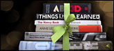 Gift books tied with a ribbon
