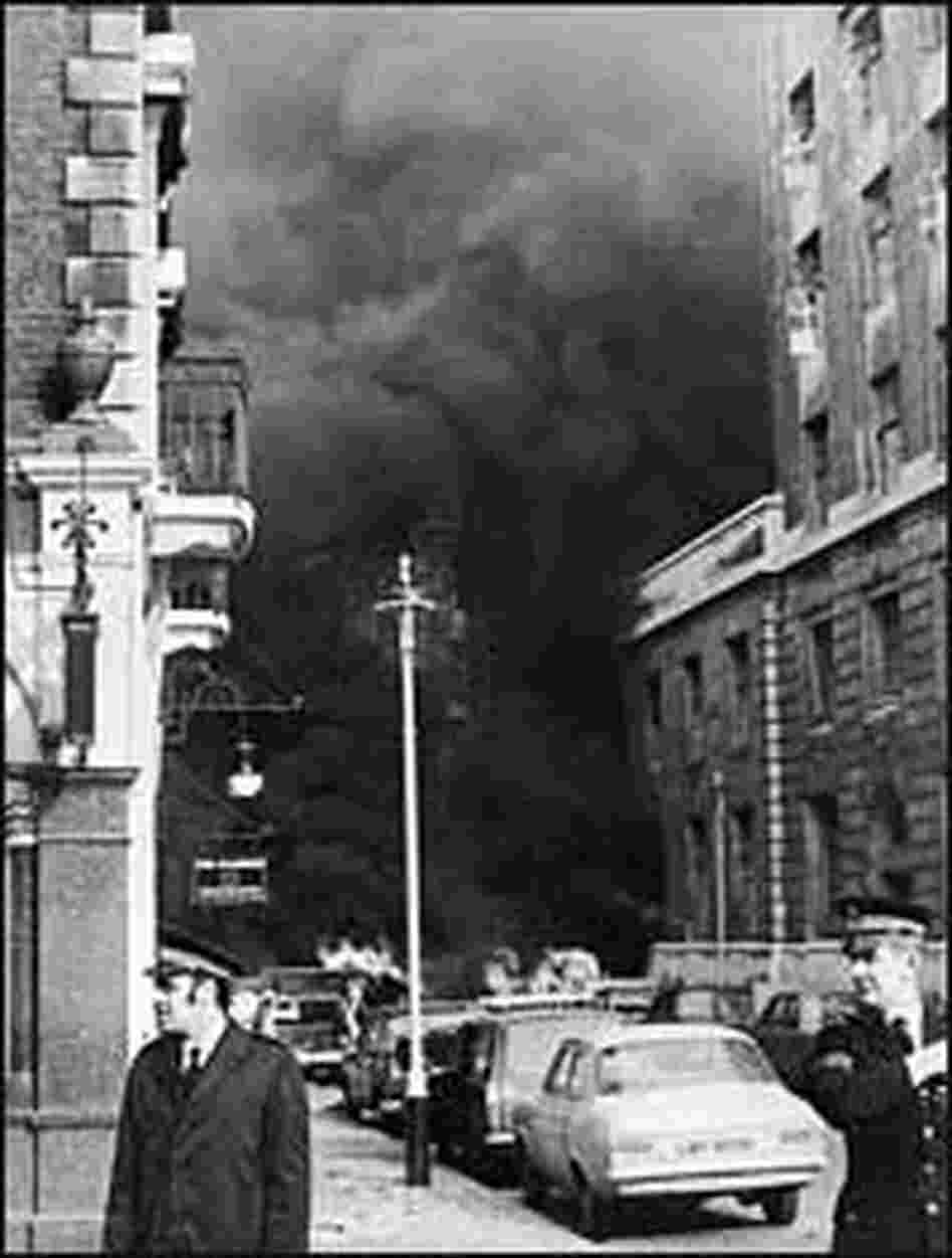 Smoke rises after a car bomb planted by IRA operatives rocked the Agriculture Ministry in London, on Smoke rises after a car bomb planted by IRA operatives rocked the Agriculture Ministry in London, on