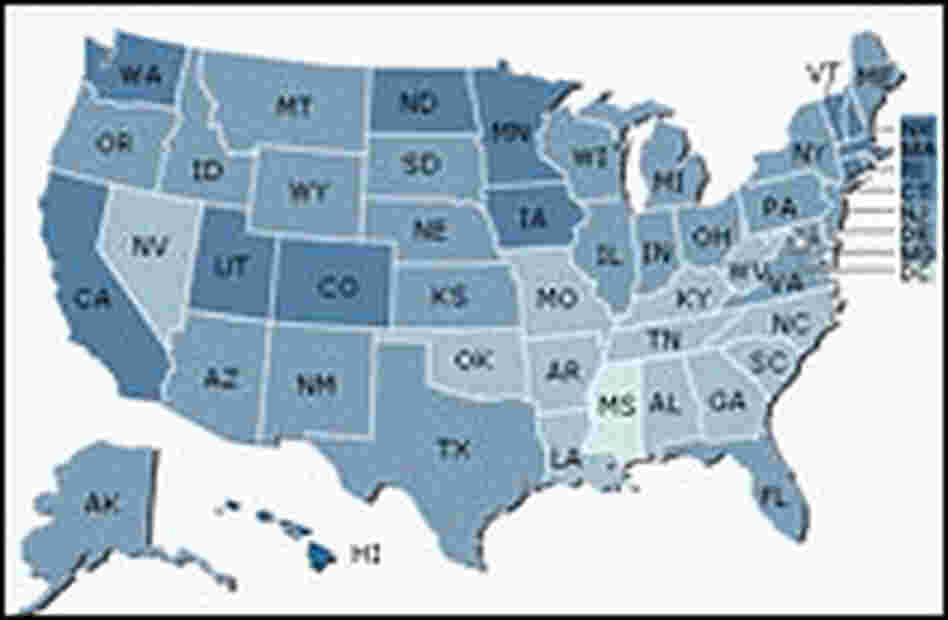 Map: Longevity in the United States Map: Longevity in the United States