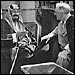 President Franklin D. Roosevelt meets with Saudi King Abdul Aziz in 1945; Credit: National Archives