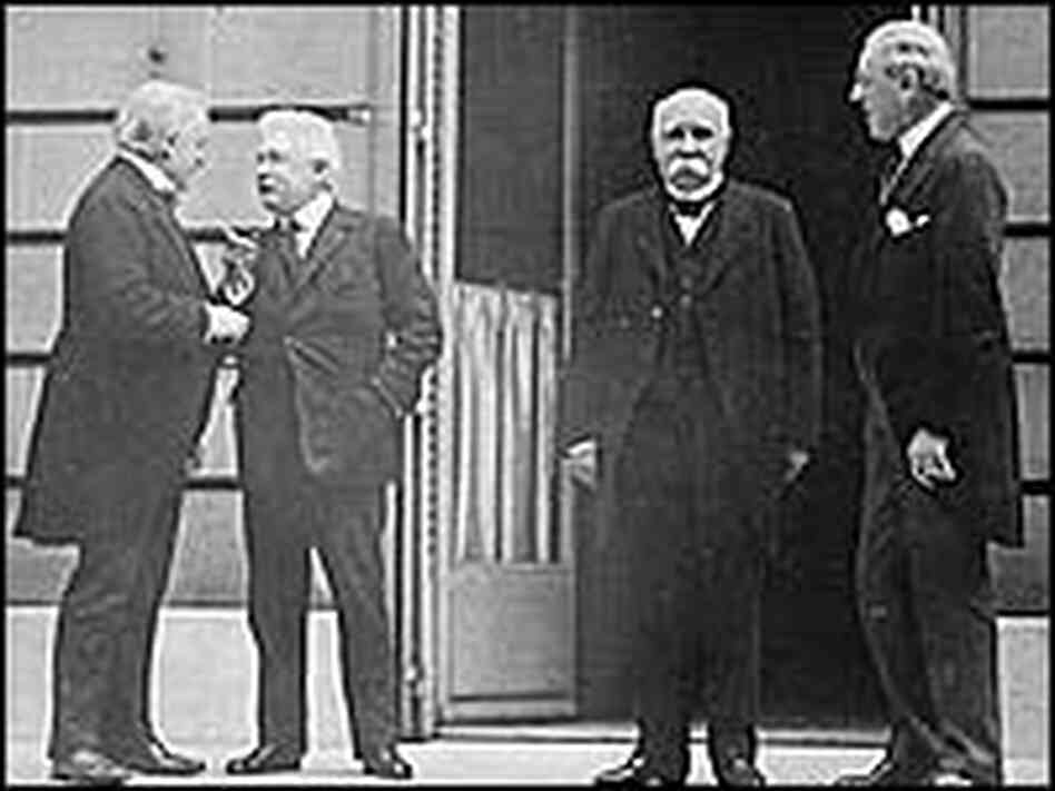 U.S., European leaders at the Paris peace conference in 1919. U.S., European leaders at the Paris peace conference in 1919.