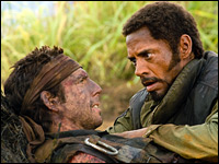Ben Stiller as Tugg Speedman and Robert Downey Jr. as Kirk Lazarus in 'Tropic Thunder'