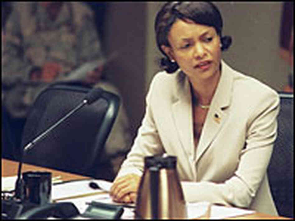 Thandie Newton as Condoleezza Rice.
