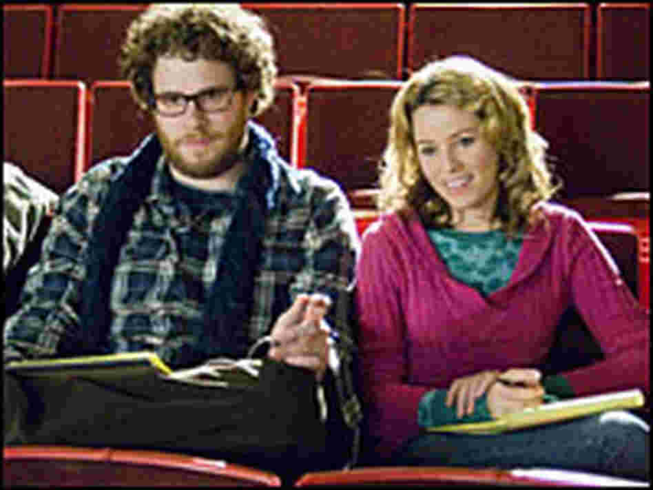 Seth Rogen as Zack and Elizabeth Banks as Miri hold an audition