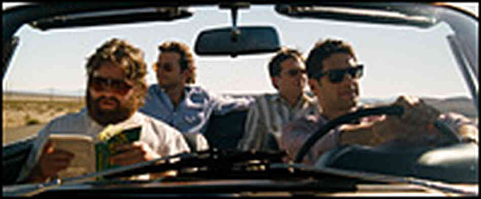 Zach Galifianakis, Bradley Cooper, Ed Helms and Justin Bartha in 'The Hangover'