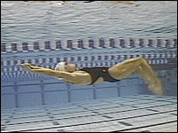 Natalie Coughlin demonstrates the dolphin kick