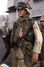 A U.S. soldier from the 15th Marine Expeditionary Unit