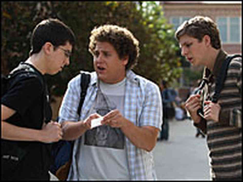 Christopher Mintz-Plasse (left), Jonah Hill and Michael Cera in a scene from 'Superbad'