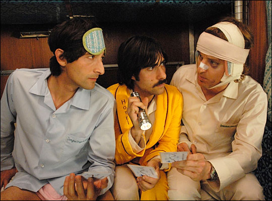 Adrien Brody, Jason Schwartzman, Owen Wilson in 'The Darjeeling Limited