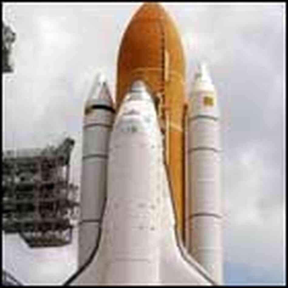 The Space Shuttle Discovery on the launch pad at Kennedy Space Center The Space Shuttle Discovery on the launch pad at Kennedy Space Center