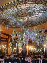 The crowning glory of the restaurant — which dates back to 1864 — is the  colorful, domed, stained-glass ceiling above the central dining room.