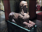 A sphinx guards the entrance to the Albergo. A sphinx guards the entrance to the Albergo.