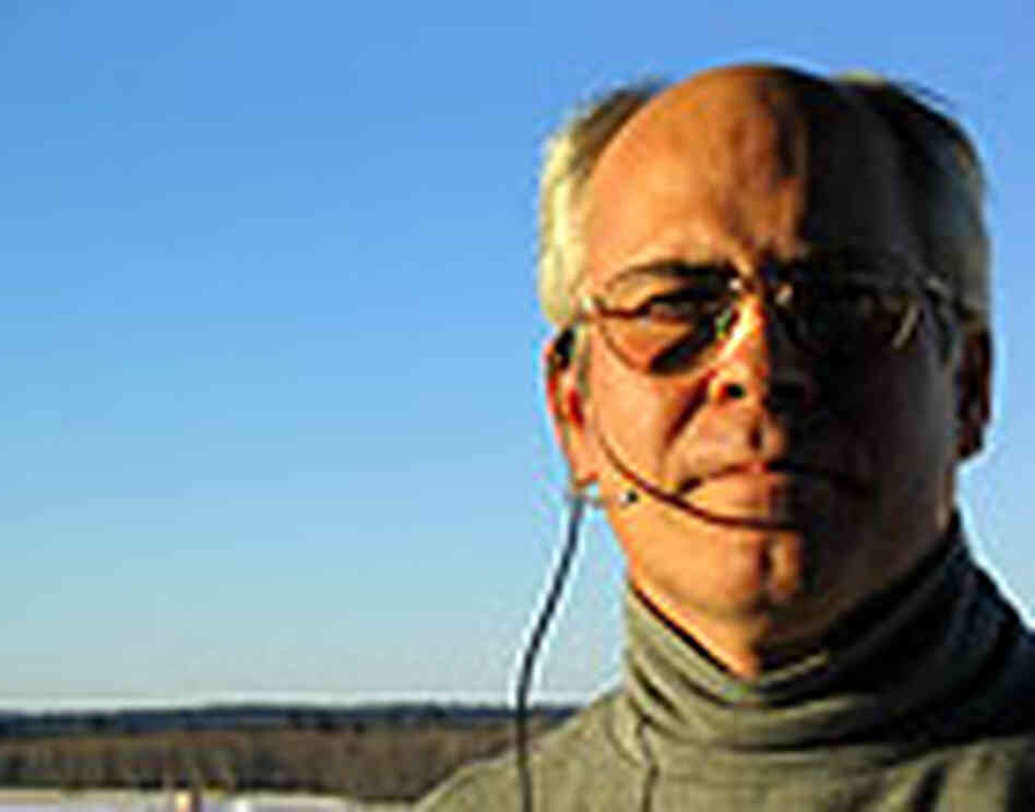 Air traffic controller Len Cushing at the Boire Field in Nashua, N.H. Air traffic controller Len Cushing at the Boire Field in Nashua, N.H.