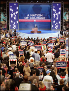 Sen. John McCain addresses the GOP Convention at Madison Square Garden in New York, Aug. 30, 2004.