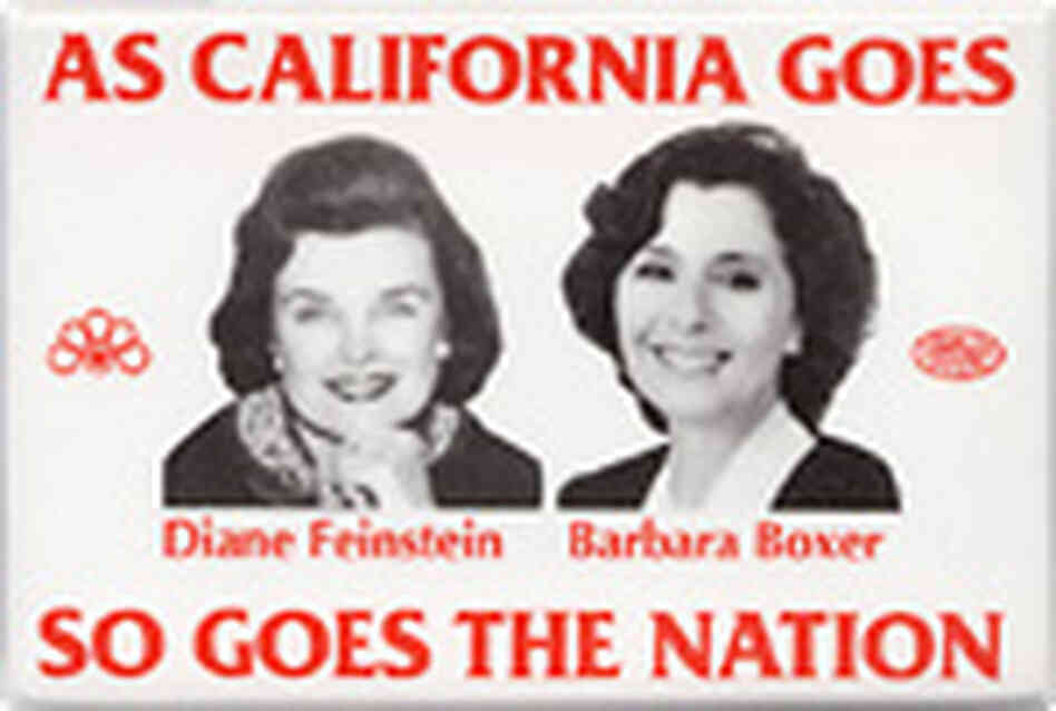 Dianne Feinstein/Barbara Boxer button Dianne Feinstein/Barbara Boxer button