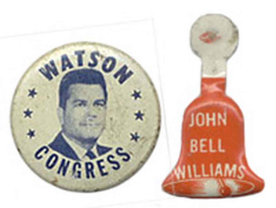 Campaign buttons for Albert Watson and John Bell Williams. Campaign buttons for Albert Watson and John Bell Williams.
