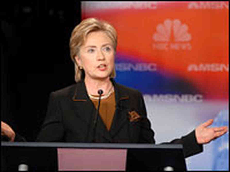 Sen. Hillary Clinton speaks during the Democratic presidential debate Oct. 30, 2007.