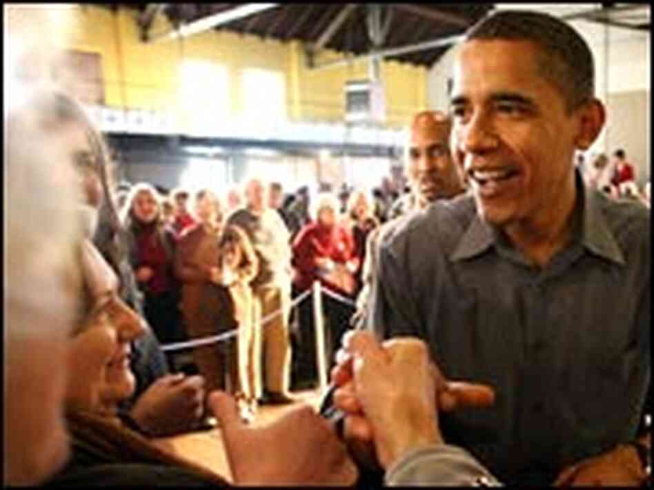 Sen. Barack Obama campaigns in Iowa.