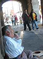Passersby at the Zocalo