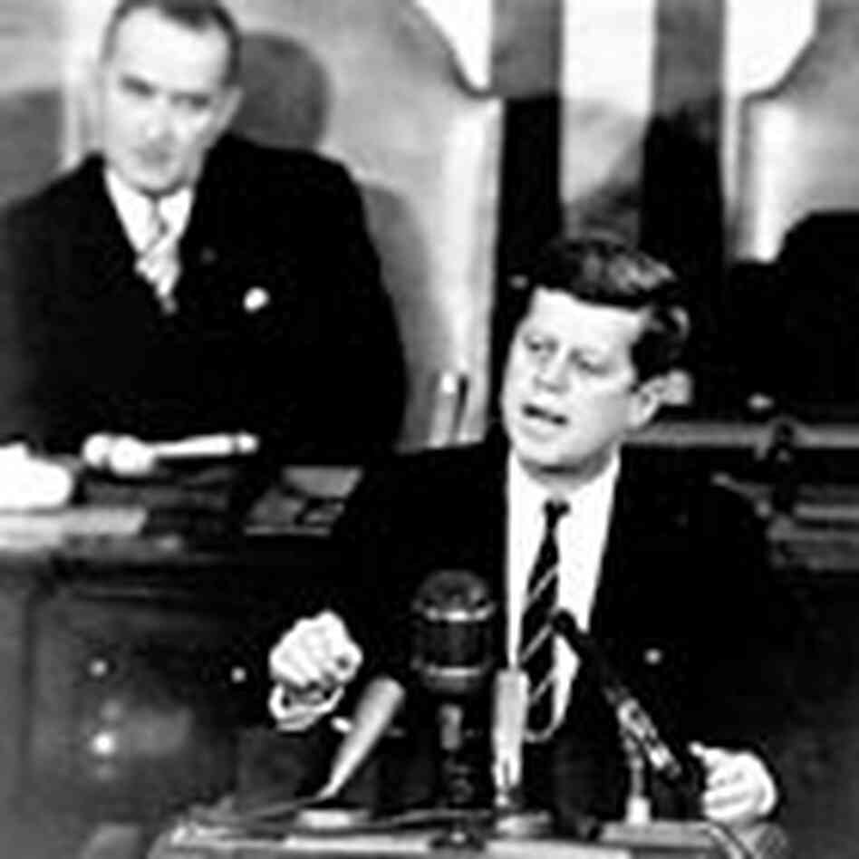 Kennedy urges moon voyage Kennedy urges moon voyage
