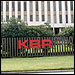 A KBR (Kellogg, Brown & Root) sign adorns the Halliburton corporate headquarters near downtown Houston. Photo: John Burnett, NPR News