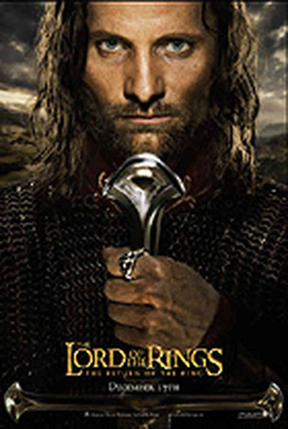 Viggo Mortensen as Aragorn in Peter Jackson's Lord of the Rings: The Return of the King. Viggo Mortensen as Aragorn in Peter Jackson's Lord of the Rings: The Return of the King.