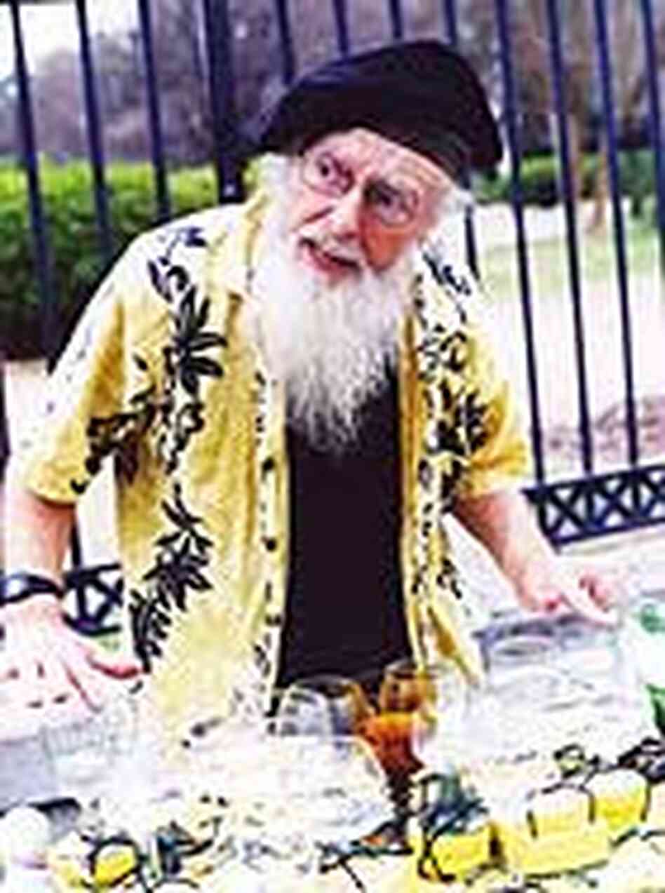 Peter Bennett and his glass harmonica in Jackson Square, New Orleans. Peter Bennett and his glass harmonica in Jackson Square, New Orleans.