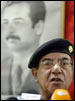 Former Iraqi Information Minister Mohammed Saeed al-Sahhaf speaks during a news conference in Baghdad, March 22, 2003. Photo: Reuters Limited � 2003
