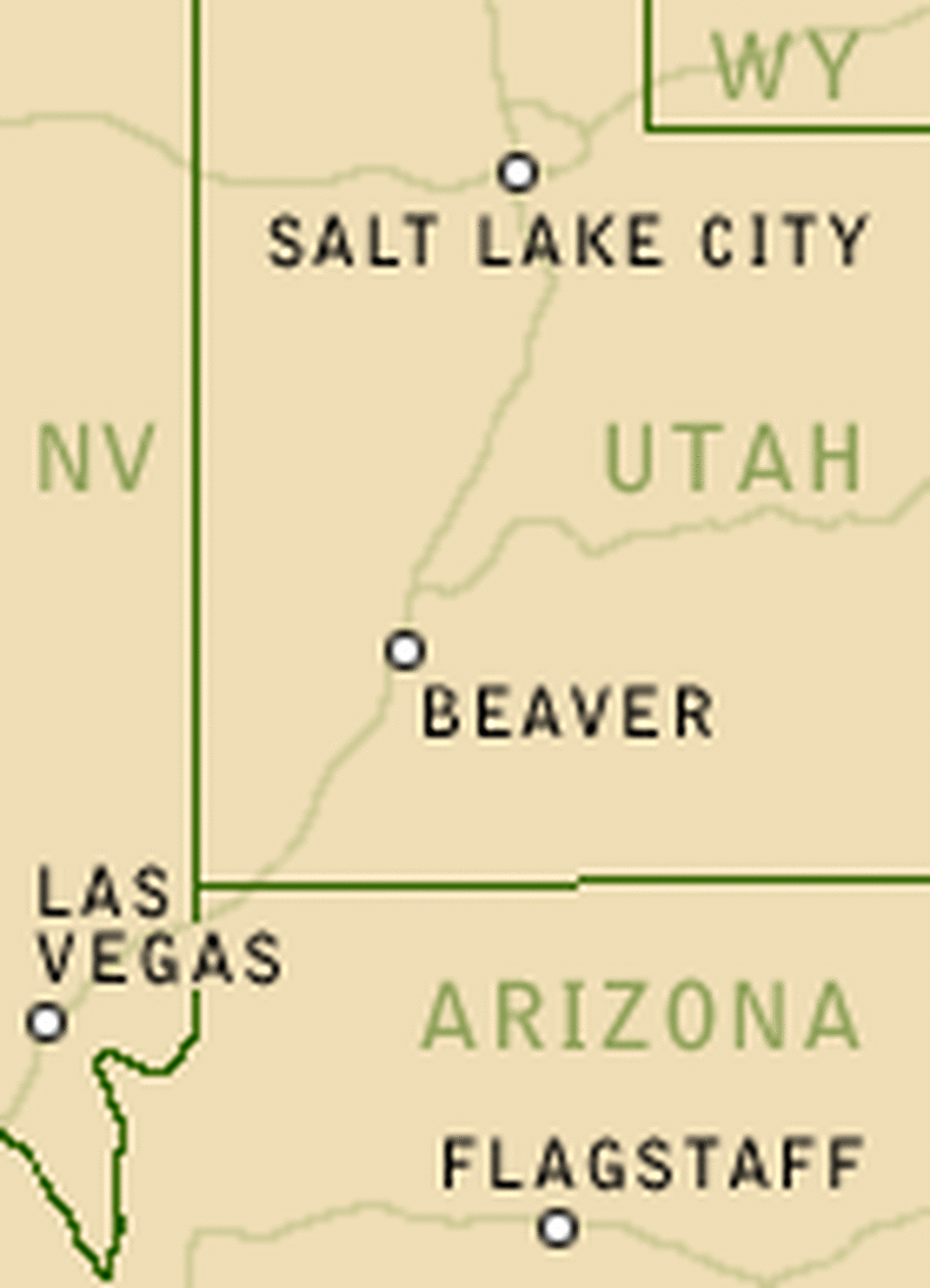 Map of Beaver, Utah Map of Beaver, Utah