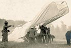 Soldiers and spectators pull an unconscious, mortally wounded Lt. Thomas Selfridge from the wreckage