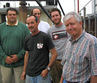 Fishermen and scientists involved in the project, out at sea.