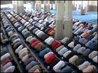 Congregants pray in Rome's central mosque, Europe's largest. Congregants pray in Rome's central mosque, Europe's largest.