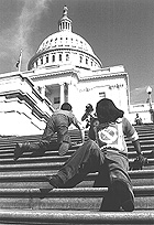A March 1990 protest in front of the Capitol.