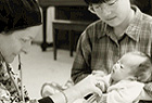 Adam's Hospice nurse, Susan Finkelstien, left, with another infant patient.
