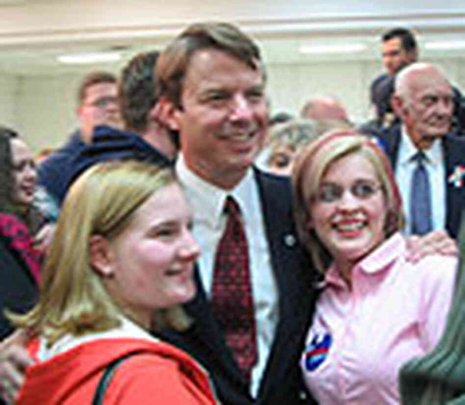 North Carolina Sen. John Edwards with supporters after a campaign rally Wednesday in Durant. North Carolina Sen. John Edwards with supporters after a campaign rally Wednesday in Durant.