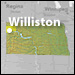 A map of Williams County, N.D., county seat: Williston. Credit: Geoffrey Gaudreault, NPR
