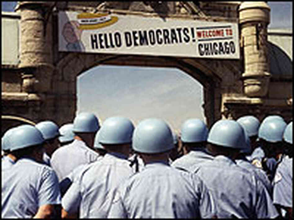 Outside the Democratic National Convention in Chicago, 1968. Outside the Democratic National Convention in Chicago, 1968.