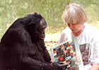 Kanzi and researcher Sue Savage-Rumbaugh.