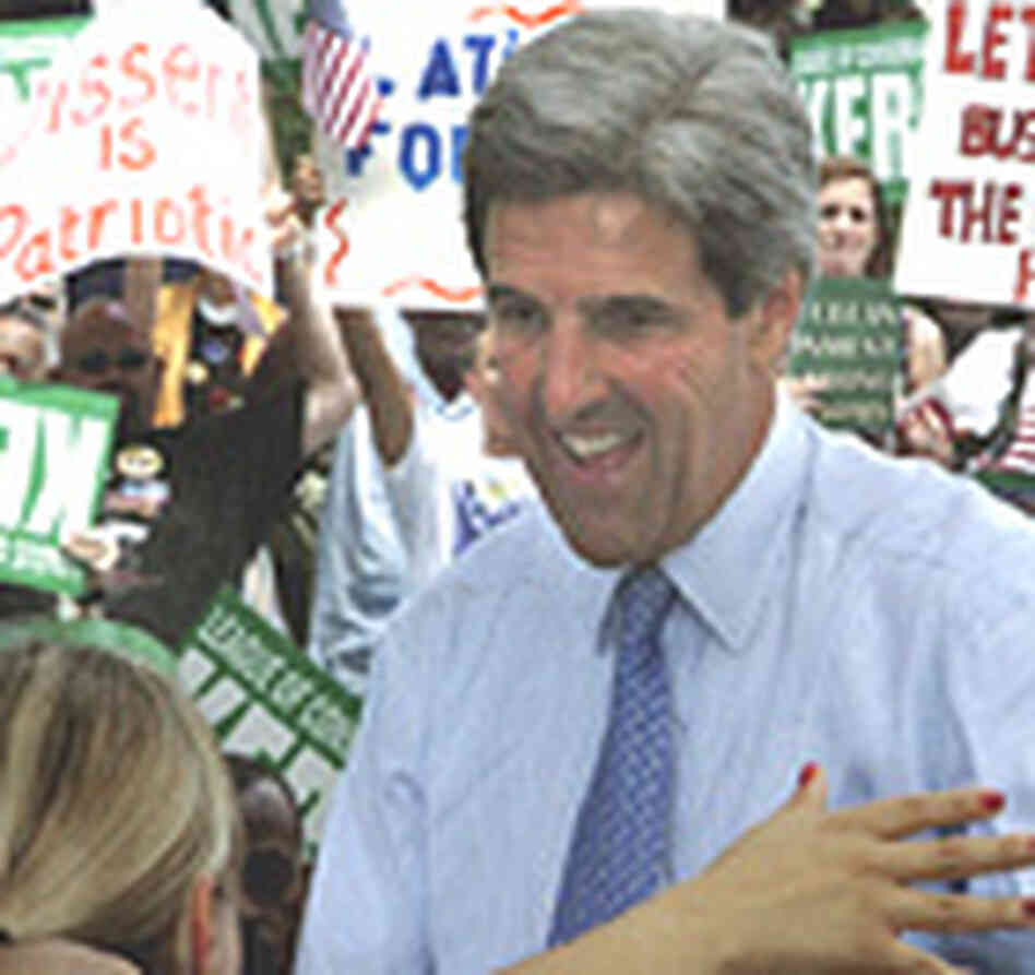 Sen. John Kerry greets supporters during at the University of Houston, April 22, 2004. Sen. John Kerry greets supporters during at the University of Houston, April 22, 2004.