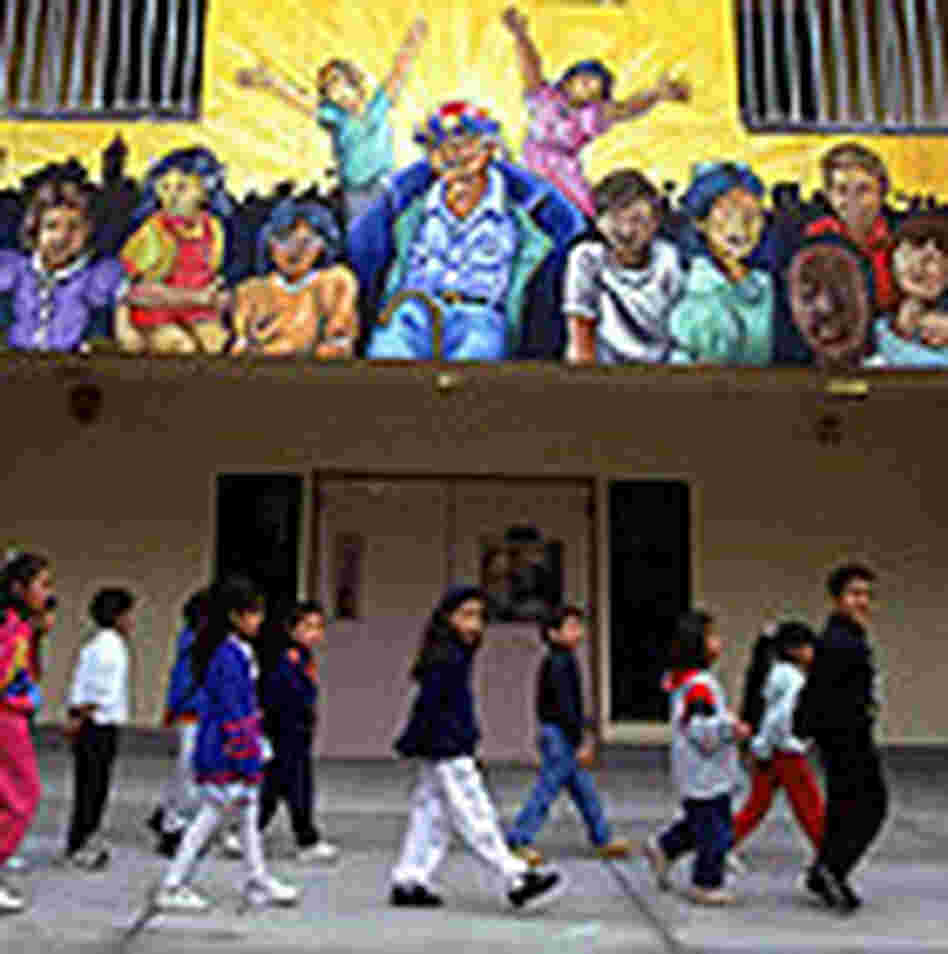 Children on a playground at Leo Politi public school in East Los Angeles, Calif. Children on a playground at Leo Politi public school in East Los Angeles, Calif.