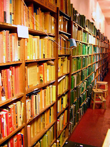 A look down the aisle of colors.